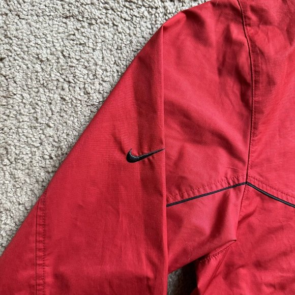 Nike Golf Windbreaker Men's Large Pullover V Neck Clima Fit Red Zip Pockets - Picture 10 of 12